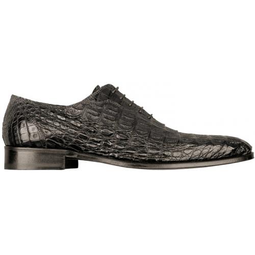Fennix Italy 3253 Black All-Over Genuine  Hornback Crocodile Shoes